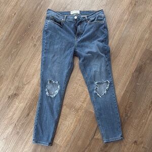Free People Distressed Blue Jeans
